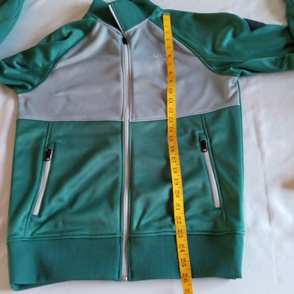 The North Face green and gray,full zip run track style jacket Size Small - Picture 6 of 8